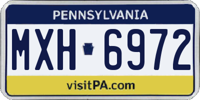 PA license plate MXH6972