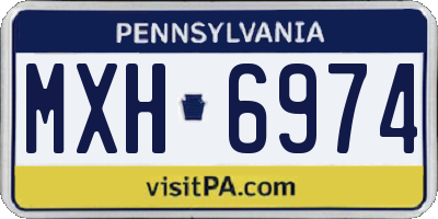 PA license plate MXH6974
