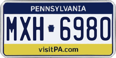 PA license plate MXH6980