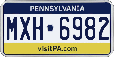 PA license plate MXH6982