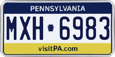 PA license plate MXH6983