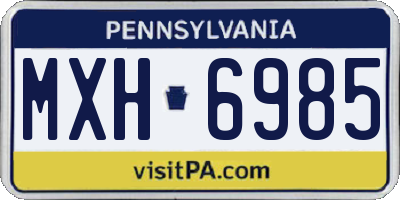 PA license plate MXH6985