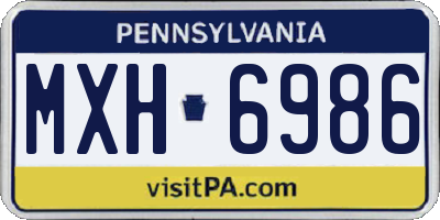 PA license plate MXH6986