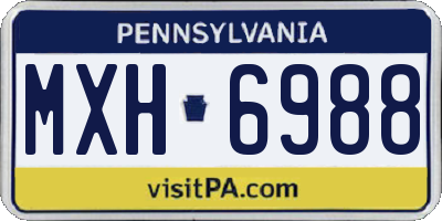PA license plate MXH6988