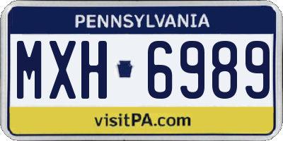 PA license plate MXH6989