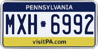 PA license plate MXH6992