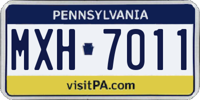 PA license plate MXH7011