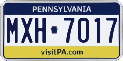PA license plate MXH7017