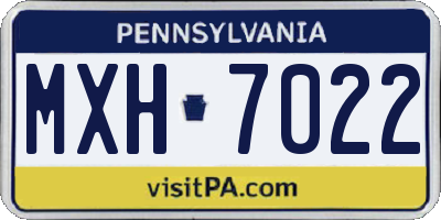PA license plate MXH7022