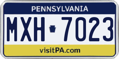 PA license plate MXH7023