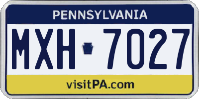 PA license plate MXH7027