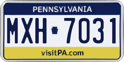PA license plate MXH7031