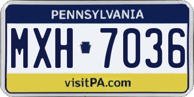 PA license plate MXH7036