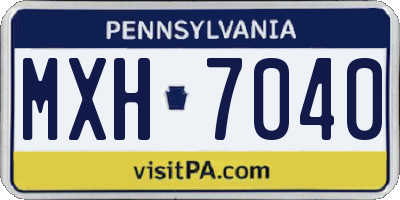PA license plate MXH7040