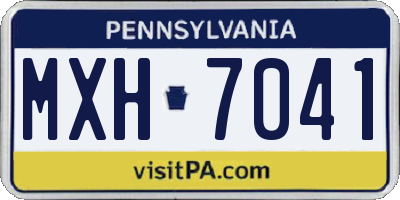 PA license plate MXH7041