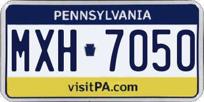 PA license plate MXH7050
