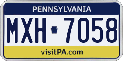 PA license plate MXH7058