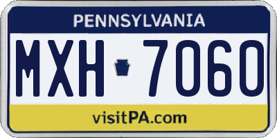 PA license plate MXH7060