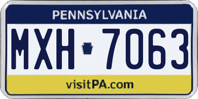 PA license plate MXH7063