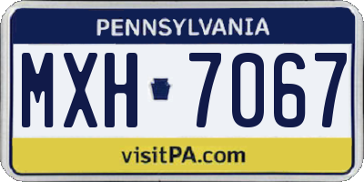 PA license plate MXH7067