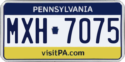 PA license plate MXH7075