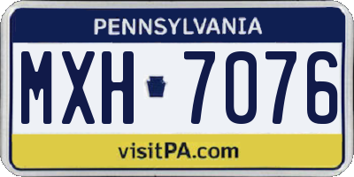 PA license plate MXH7076