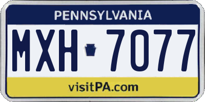 PA license plate MXH7077