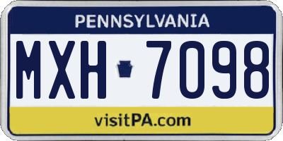 PA license plate MXH7098