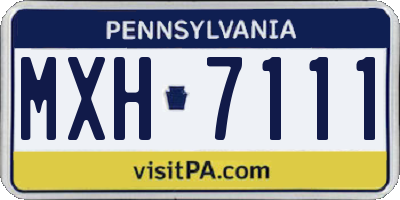 PA license plate MXH7111