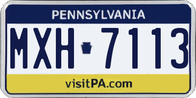 PA license plate MXH7113