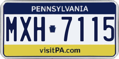 PA license plate MXH7115