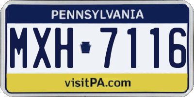PA license plate MXH7116