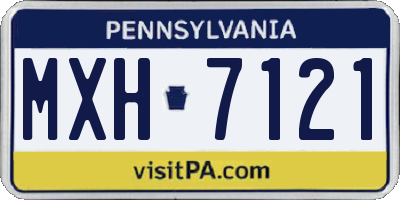 PA license plate MXH7121