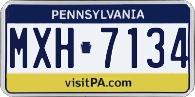 PA license plate MXH7134