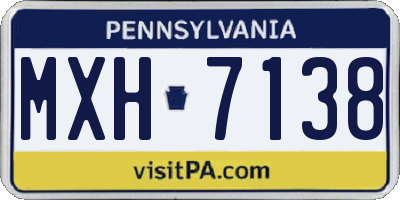 PA license plate MXH7138