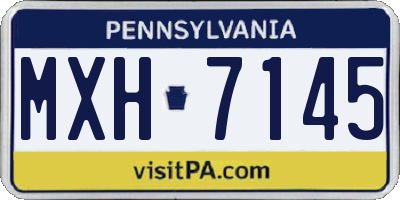 PA license plate MXH7145