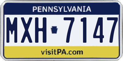 PA license plate MXH7147
