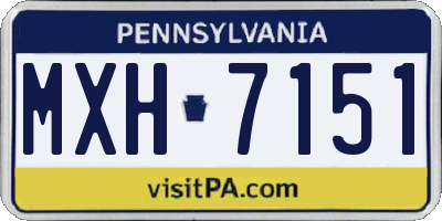 PA license plate MXH7151