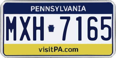 PA license plate MXH7165