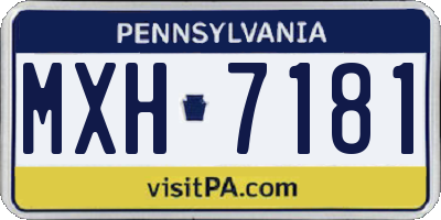 PA license plate MXH7181
