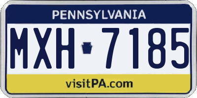 PA license plate MXH7185
