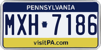 PA license plate MXH7186