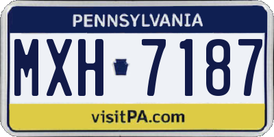 PA license plate MXH7187