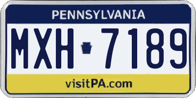 PA license plate MXH7189