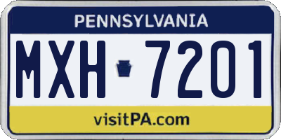 PA license plate MXH7201
