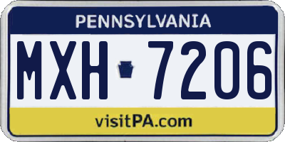 PA license plate MXH7206