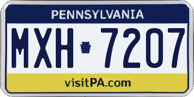 PA license plate MXH7207