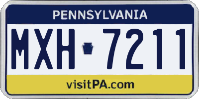 PA license plate MXH7211