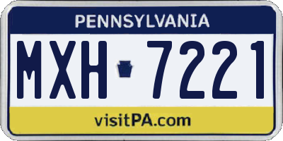 PA license plate MXH7221