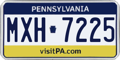 PA license plate MXH7225